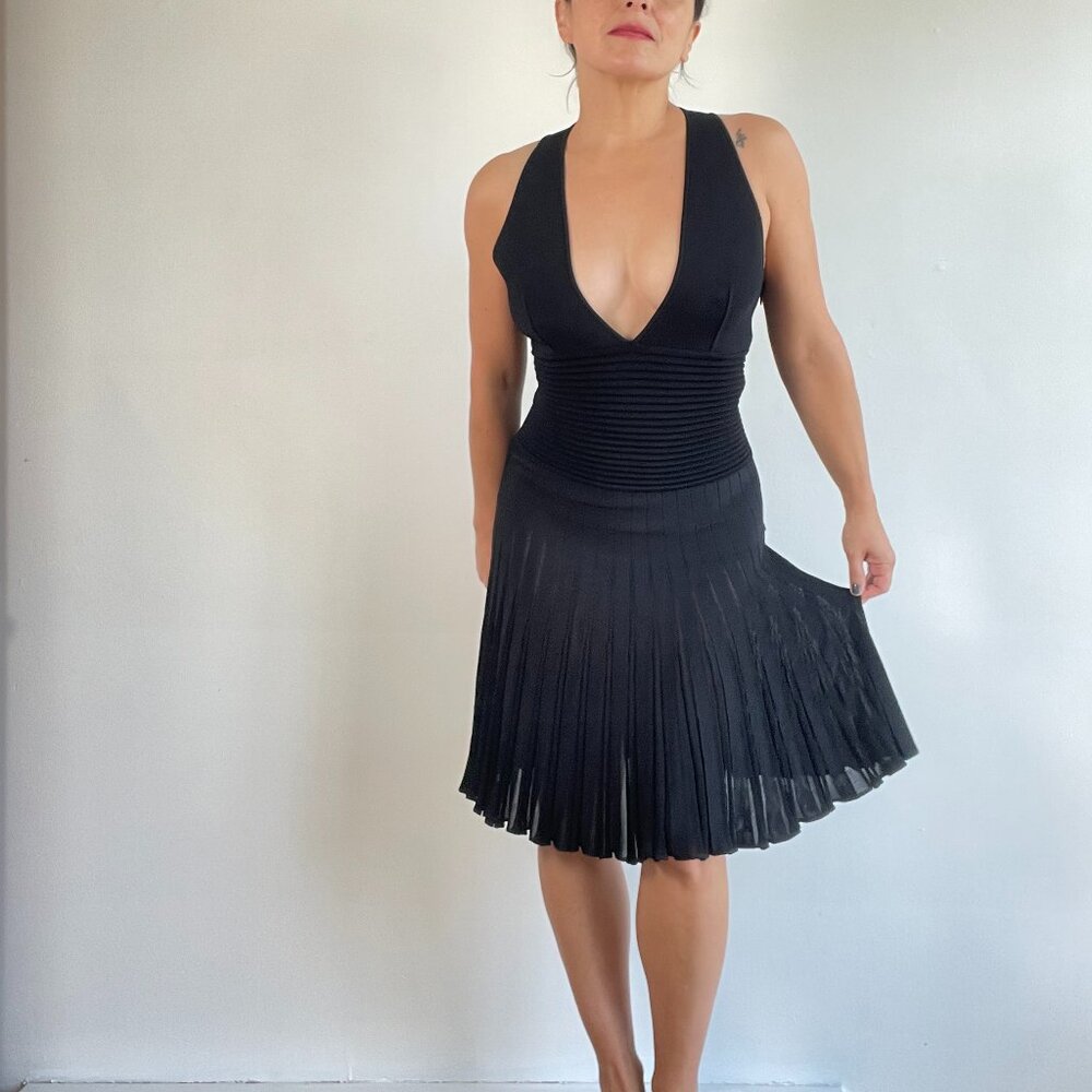 Genuine Designer Alexandre Vauthier Black Cocktail Mini Dress Size 40 EU